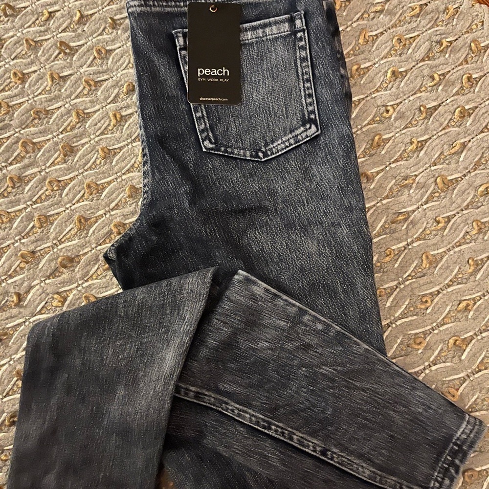 Peach denim leggings - new